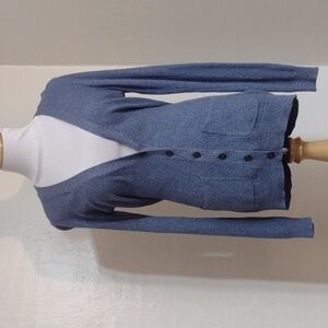 Madewell Light Blue V-neck Button Front Boyfriend Cardigan Sweater Size S